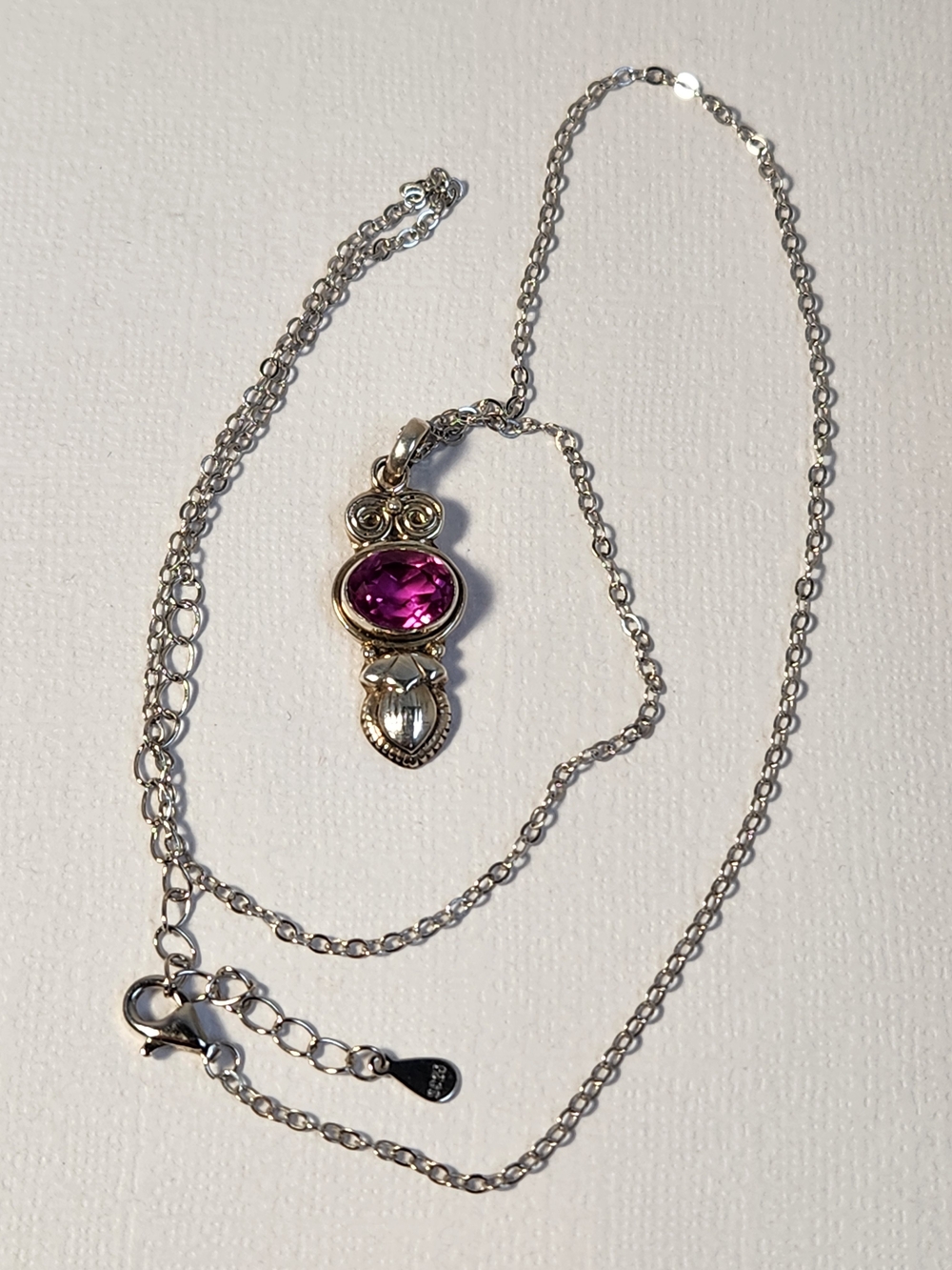 VTG Zandrite Color Change Owl Theme 925 Pendant Necklace